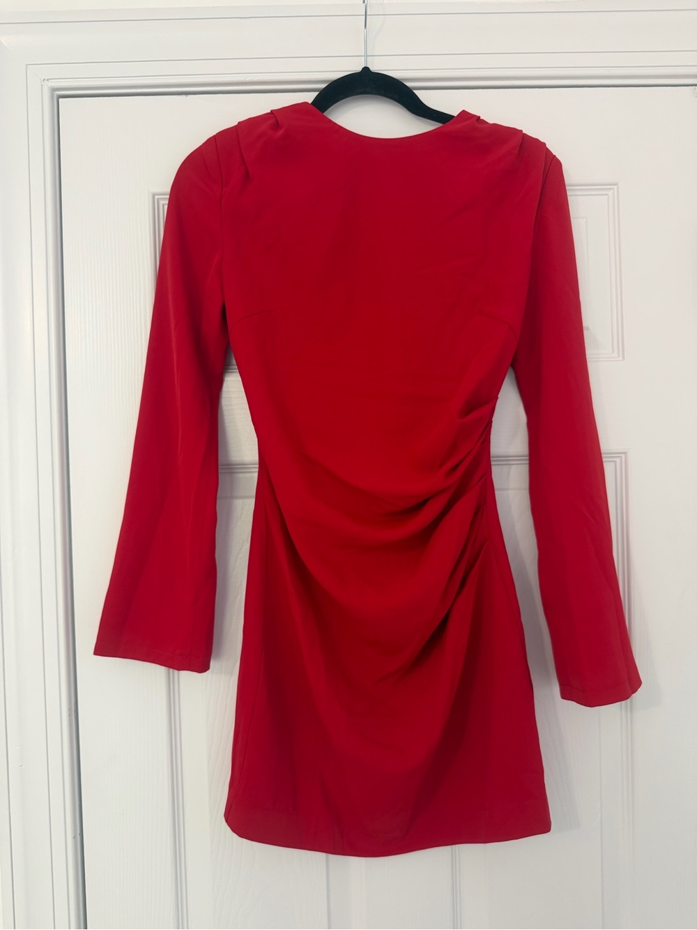 NWT Vici Elegant Red Long-Sleeve Ruched Dress